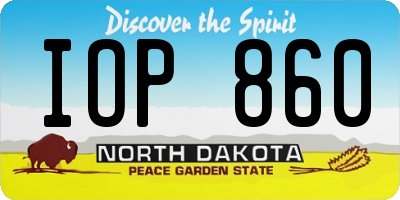 ND license plate IOP860