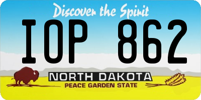 ND license plate IOP862