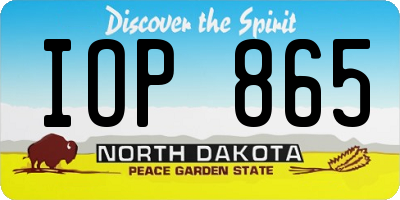 ND license plate IOP865