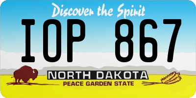 ND license plate IOP867