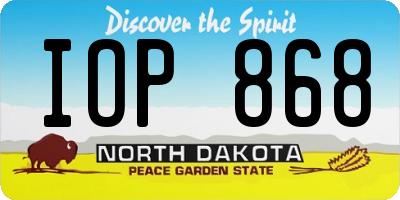 ND license plate IOP868