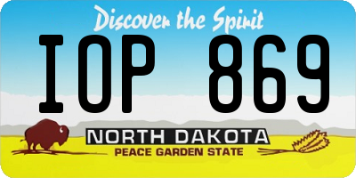ND license plate IOP869