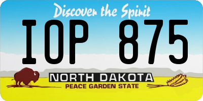 ND license plate IOP875