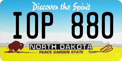 ND license plate IOP880