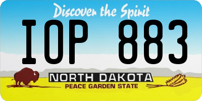 ND license plate IOP883