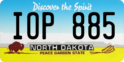 ND license plate IOP885