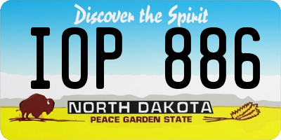 ND license plate IOP886