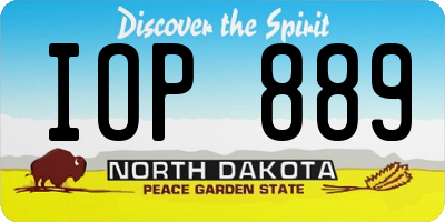 ND license plate IOP889