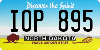ND license plate IOP895