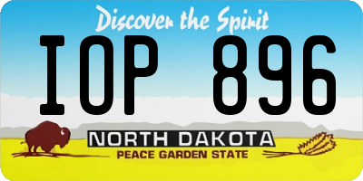 ND license plate IOP896