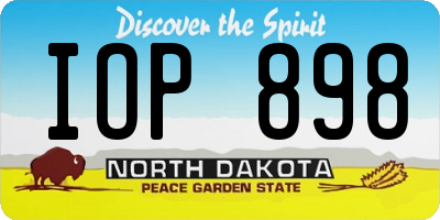 ND license plate IOP898