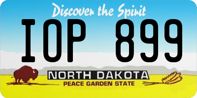 ND license plate IOP899