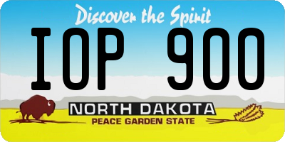 ND license plate IOP900