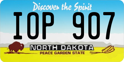 ND license plate IOP907