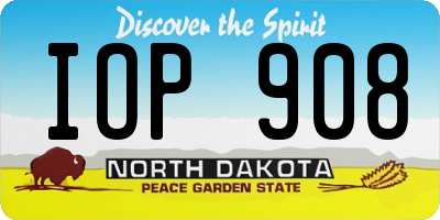 ND license plate IOP908