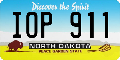 ND license plate IOP911