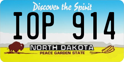 ND license plate IOP914