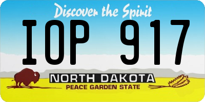 ND license plate IOP917