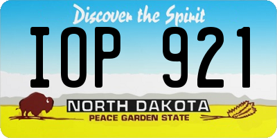 ND license plate IOP921