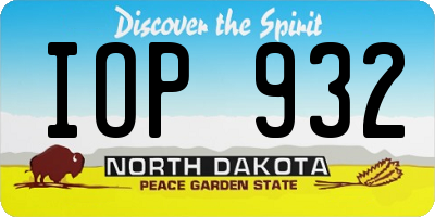 ND license plate IOP932