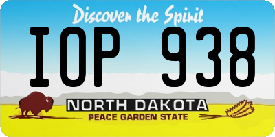 ND license plate IOP938