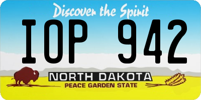 ND license plate IOP942