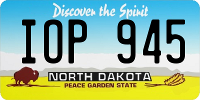 ND license plate IOP945