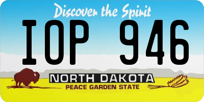 ND license plate IOP946