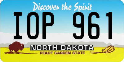 ND license plate IOP961