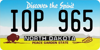 ND license plate IOP965
