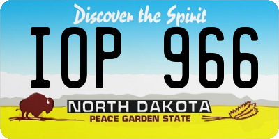 ND license plate IOP966