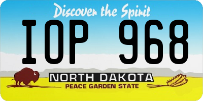 ND license plate IOP968