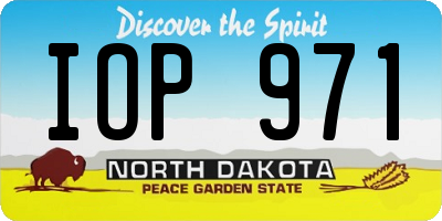 ND license plate IOP971