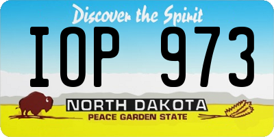 ND license plate IOP973