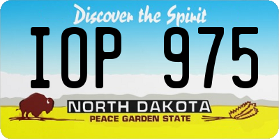 ND license plate IOP975