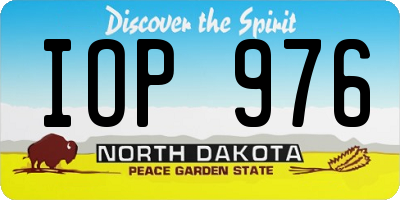 ND license plate IOP976