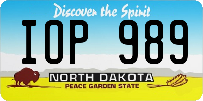 ND license plate IOP989