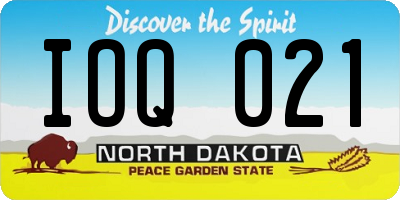 ND license plate IOQ021