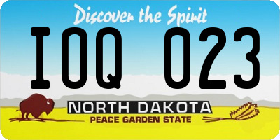 ND license plate IOQ023