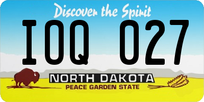 ND license plate IOQ027