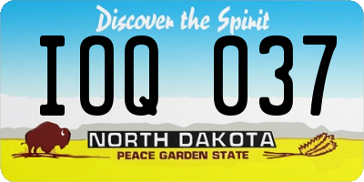 ND license plate IOQ037