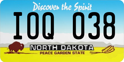 ND license plate IOQ038