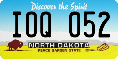 ND license plate IOQ052