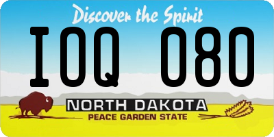 ND license plate IOQ080