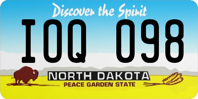 ND license plate IOQ098