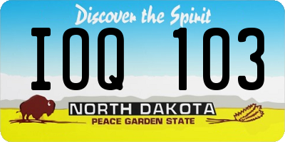 ND license plate IOQ103