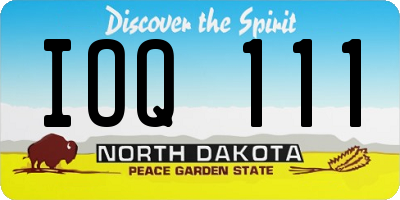 ND license plate IOQ111