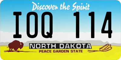 ND license plate IOQ114