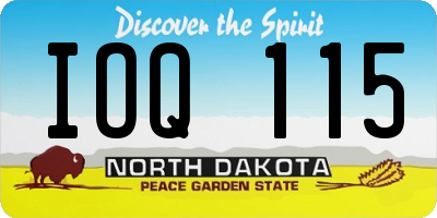 ND license plate IOQ115
