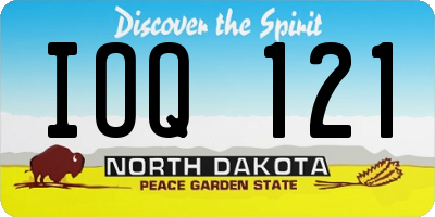 ND license plate IOQ121